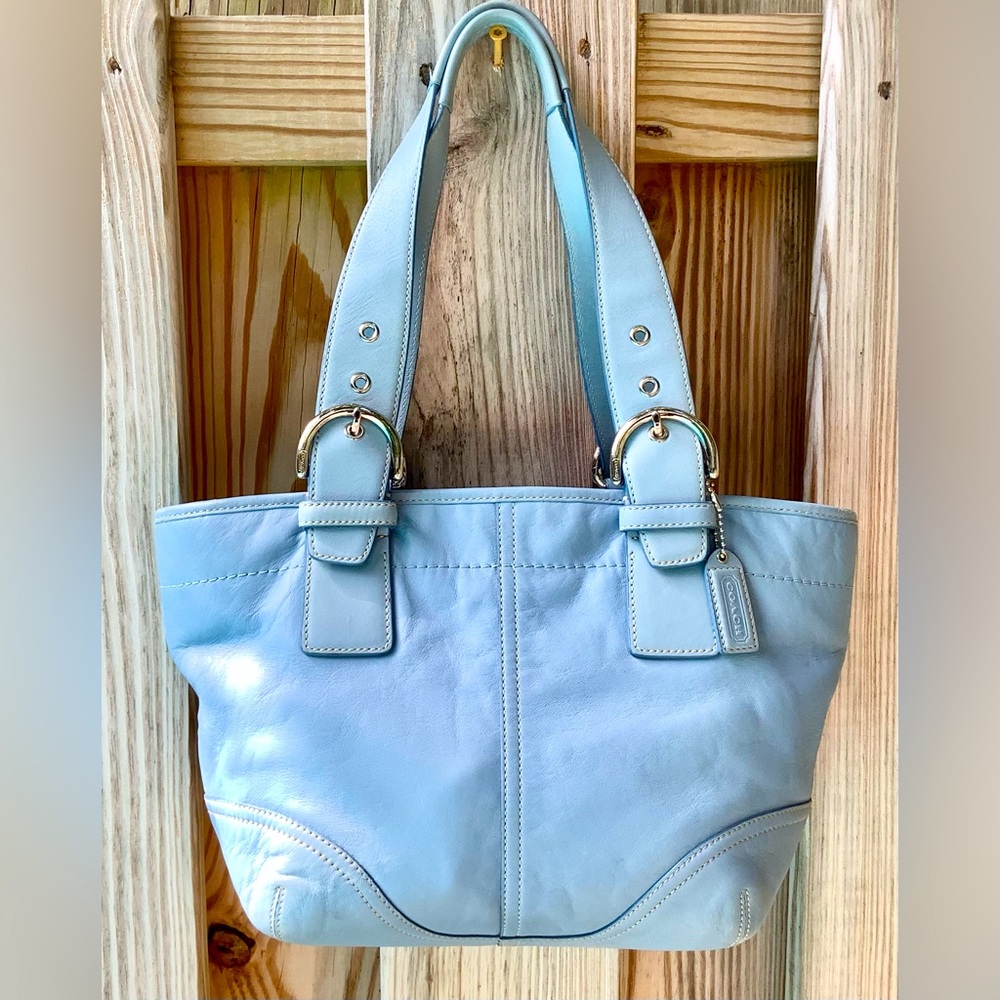 Coach Vintage Soho Blue leather tote bag